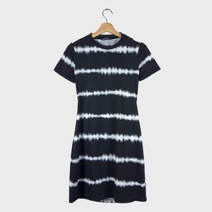 SHEIN Navy Blue Tie Dye Round Neck T-Shirt Dress